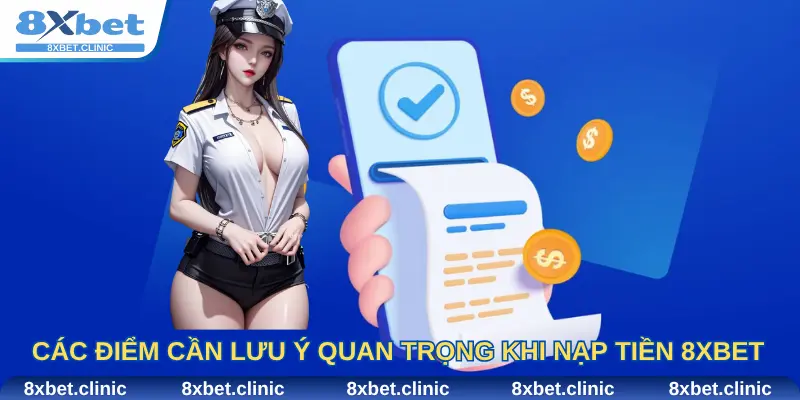 Các điểm cần lưu ý quan trọng khi thực hiện nạp tiền 8Xbet